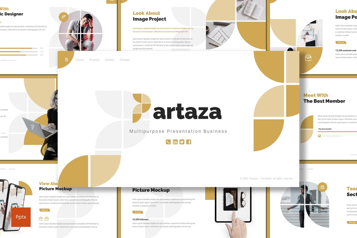 Template Presentasi Powerpoint Partaza - Kreatif dan Minimalis