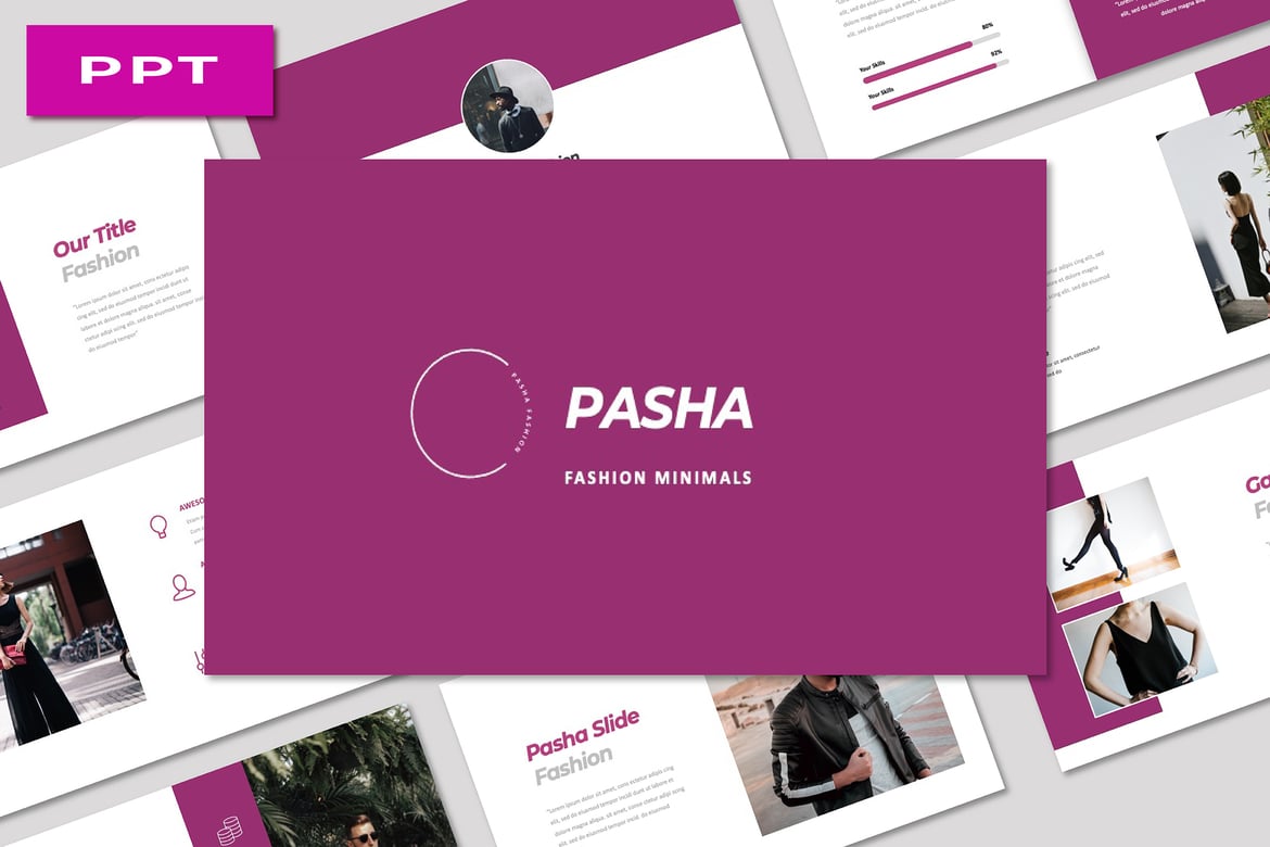 Template Presentasi PowerPoint Pasha Minimals yang Stylish dan Fleksibel