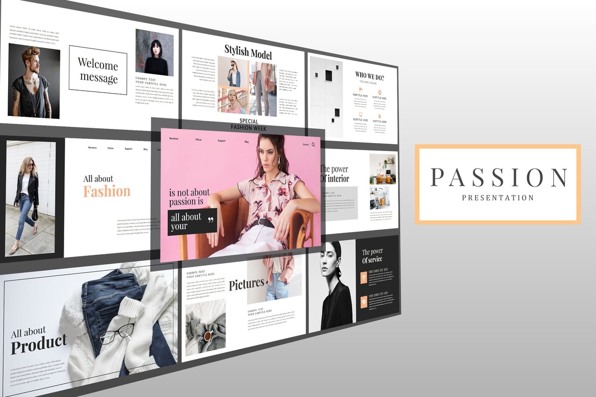 Template PowerPoint Kreatif dan Modern - Passion