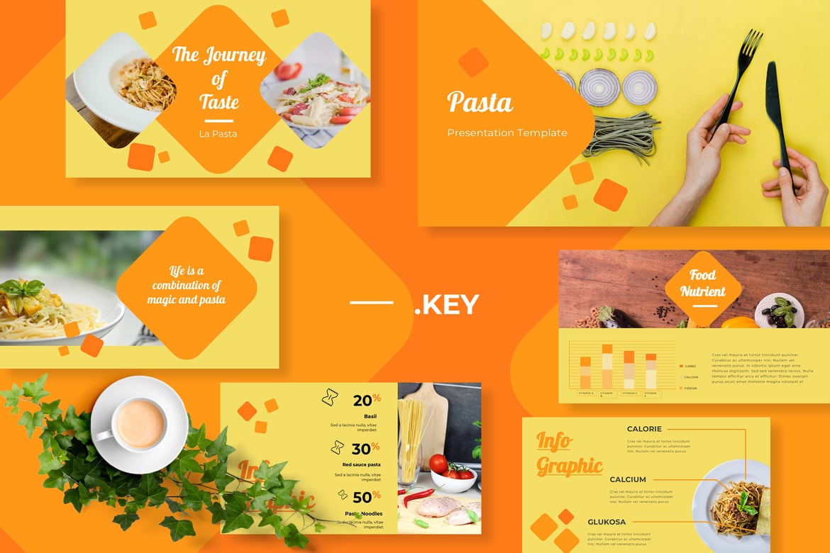 Template Presentasi Powerpoint Restoran Pasta yang Modern dan Menarik