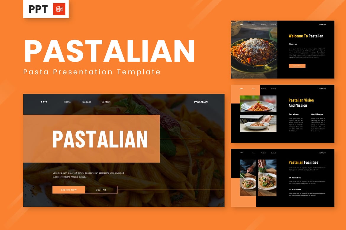 Pastalian - Template Powerpoint Pasta yang Menarik