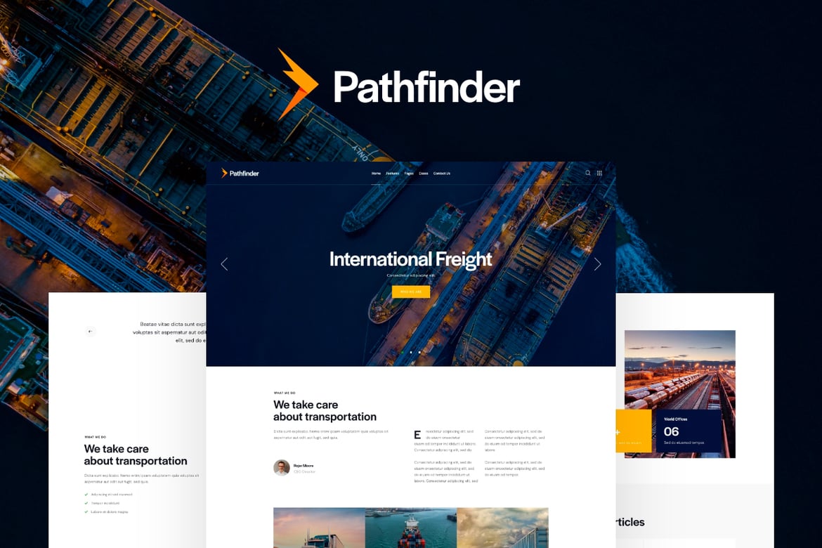 Pathfinder: Tema WordPress Modern untuk Transportasi dan Logistik