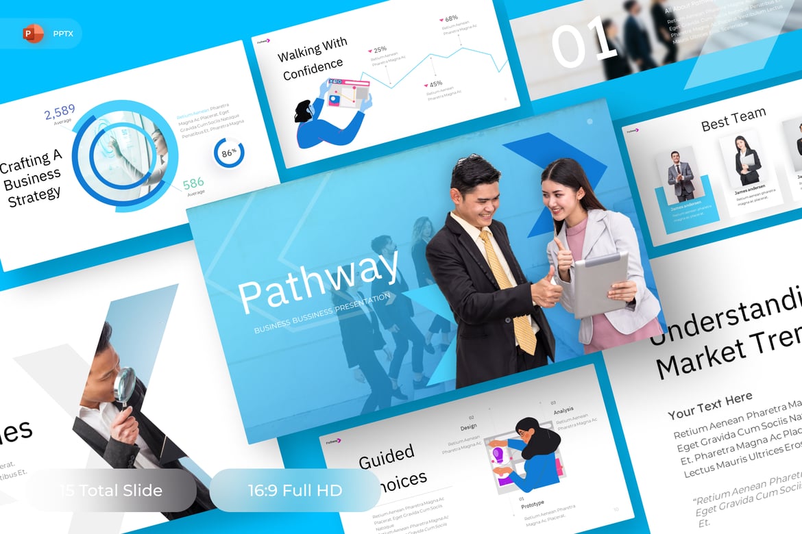 Template PowerPoint Pathway - Solusi Presentasi Bisnis Anda