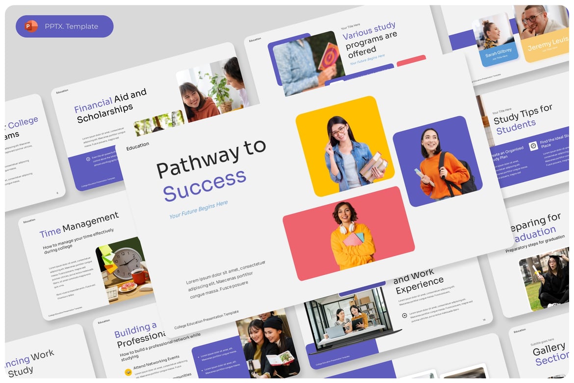 Template Presentasi PowerPoint Jalan Menuju Sukses