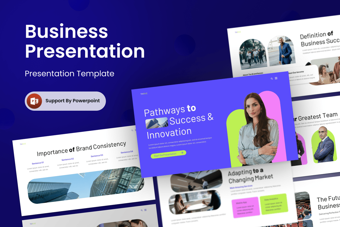 Jalan Menuju Sukses - Template PowerPoint Bisnis yang Menarik