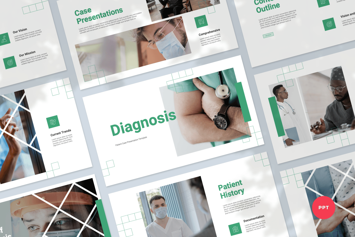 Template Presentasi Kasus Pasien yang Modern dan Profesional