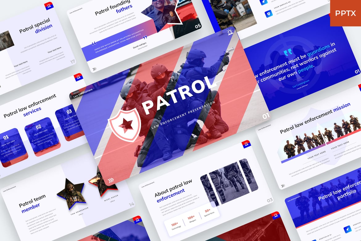 Template Presentasi PowerPoint Penegakan Hukum yang Profesional dan Kreatif