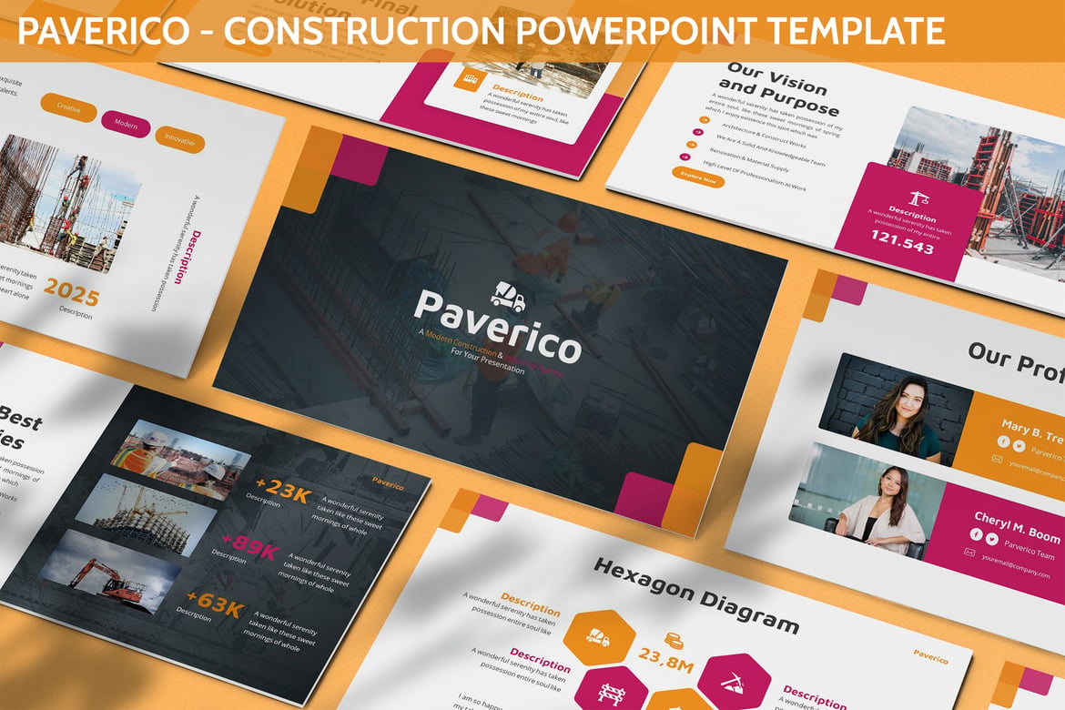 Template Presentasi Paverico - Solusi Modern untuk Konstruksi