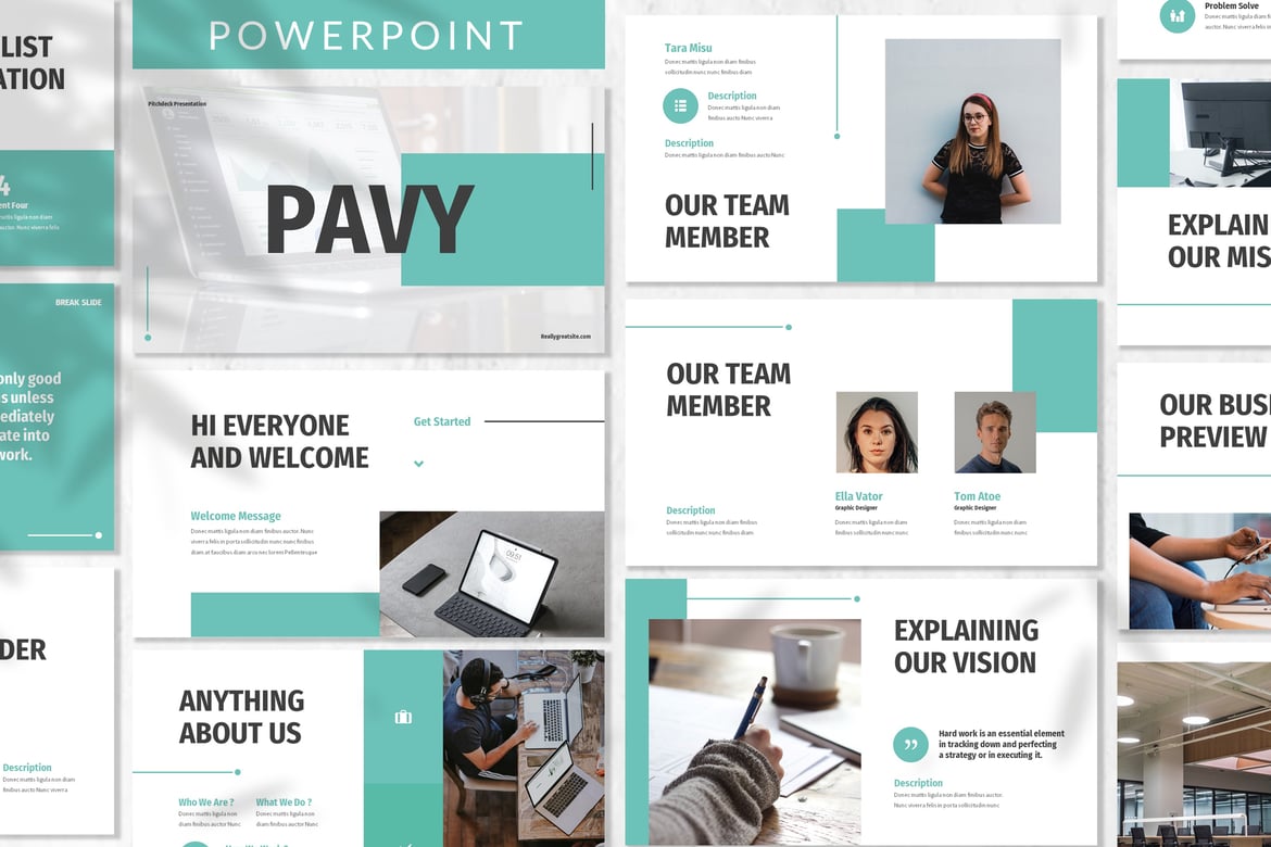 Pavy - Template Powerpoint Bisnis Modern dan Elegan