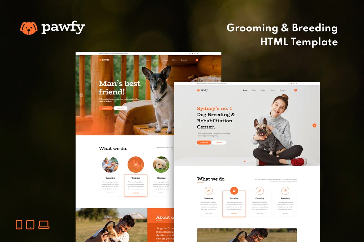 Pawfy – Template Website Premium untuk Grooming dan Pembiakan Anjing