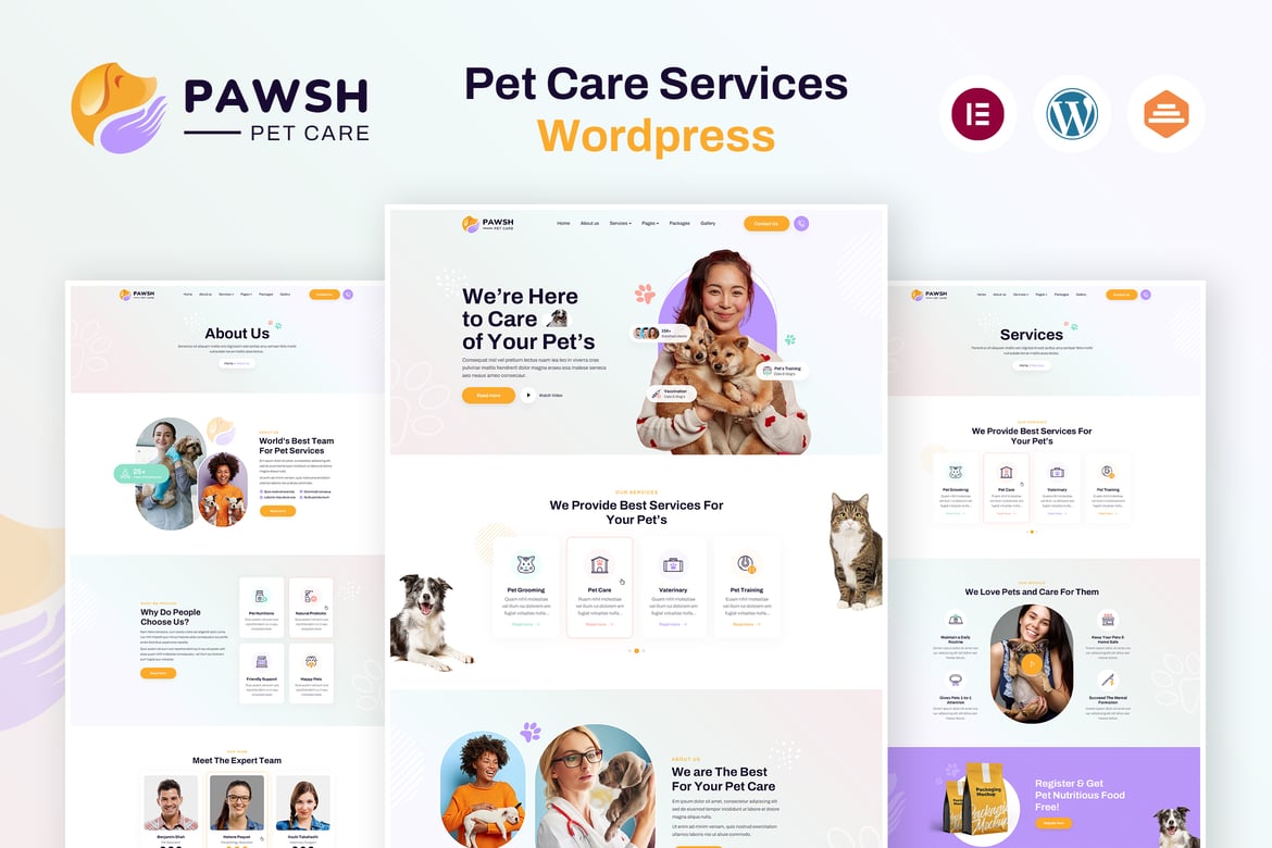 Pawsh | Tema WordPress Layanan Perawatan Hewan Terbaik