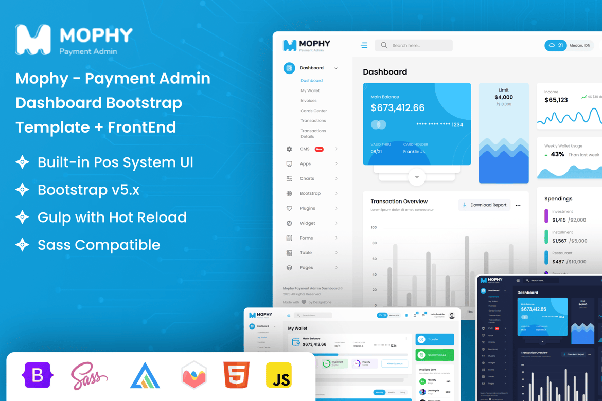 Template Web Dashboard Admin Pembayaran yang Modern dan Responsif