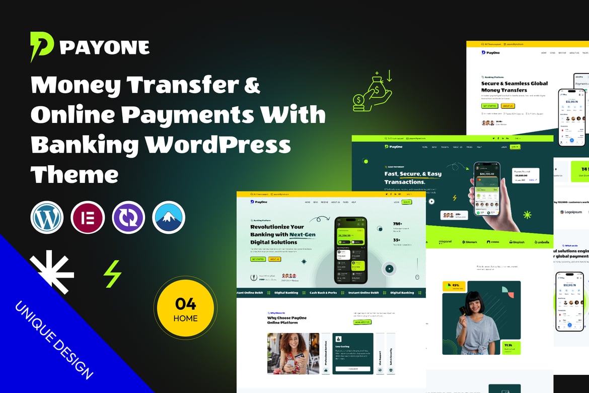 PayOne – Tema WordPress untuk Transfer Uang dan Pembayaran Online
