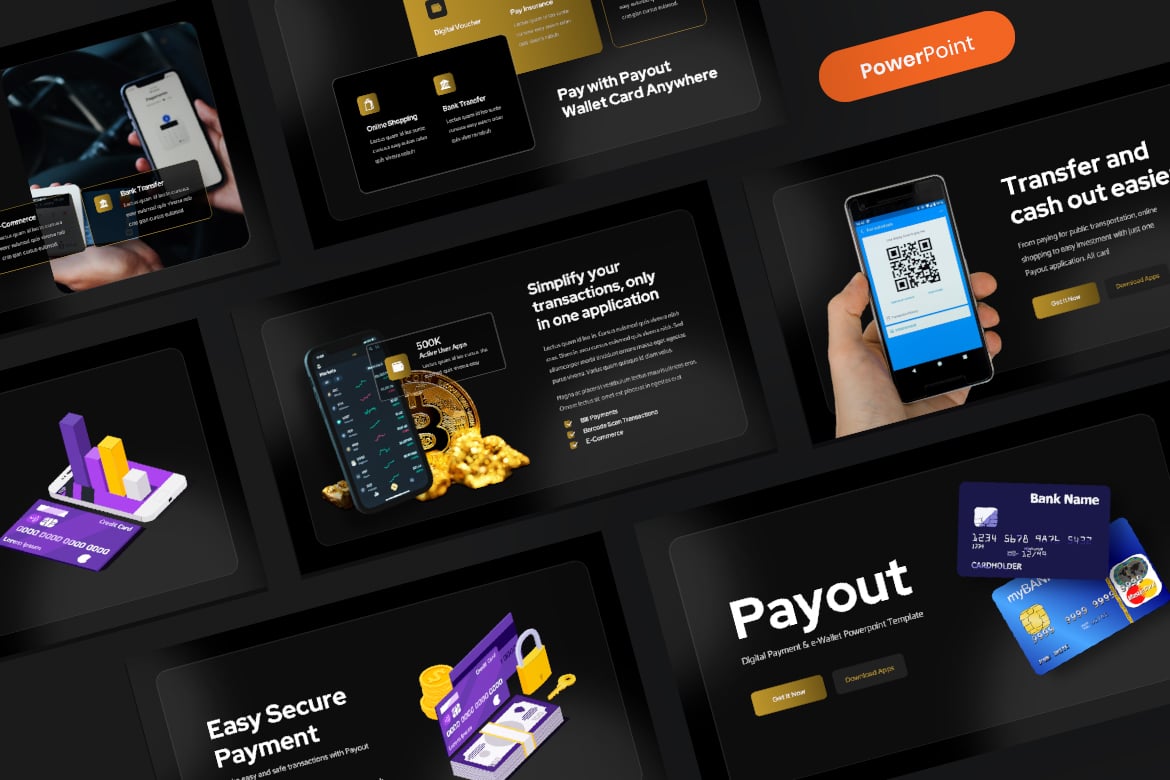 Payout - Template PowerPoint Pembayaran Digital & E-Wallet yang Menarik