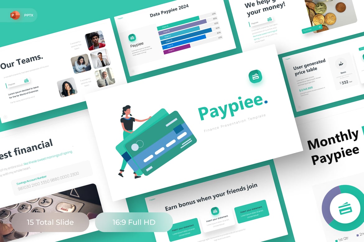 Template PowerPoint Keuangan Paypiee - Solusi Presentasi Profesional