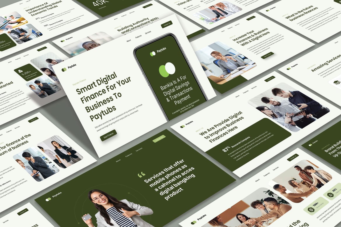 Template PowerPoint Paytubs yang Kreatif dan Modern