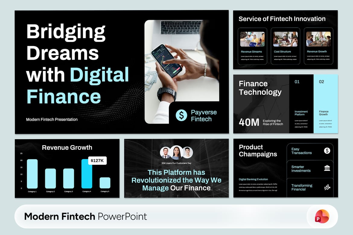 Payverse - Template PowerPoint Fintech Modern yang Menarik