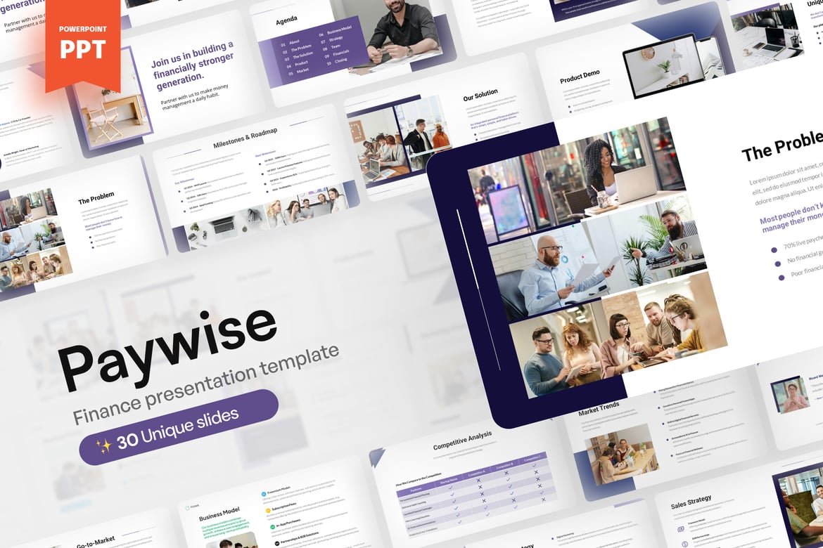 Template Presentasi Keuangan Paywise yang Menarik dan Profesional