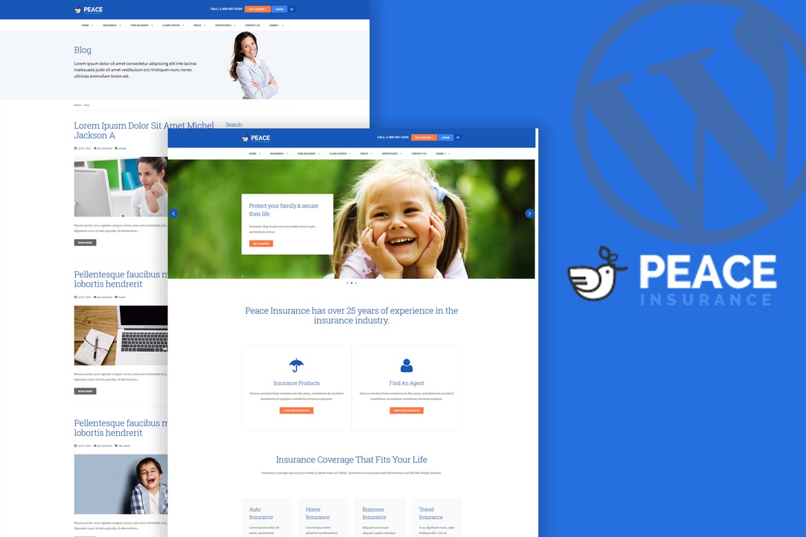 Tema WordPress Asuransi Peace – Solusi Modern untuk Agensi Anda
