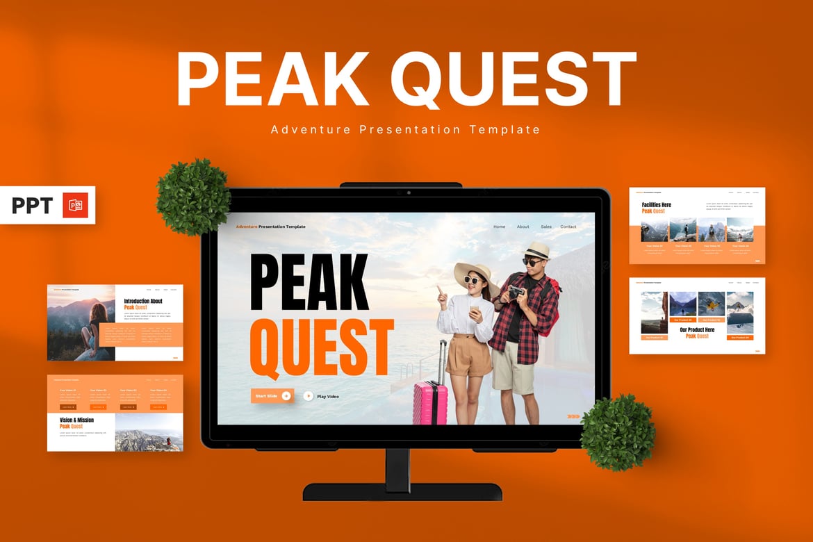 Template Presentasi Petualangan Peak Quest yang Menakjubkan