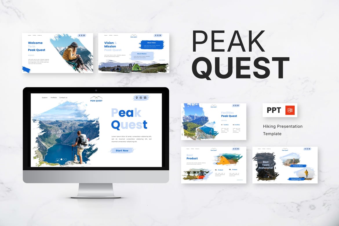 Template Powerpoint Petualangan Alam - Peak Quest