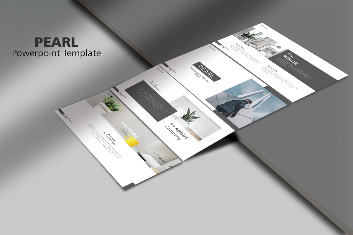 Template Presentasi Fashion Minimalis PEARL yang Menawan