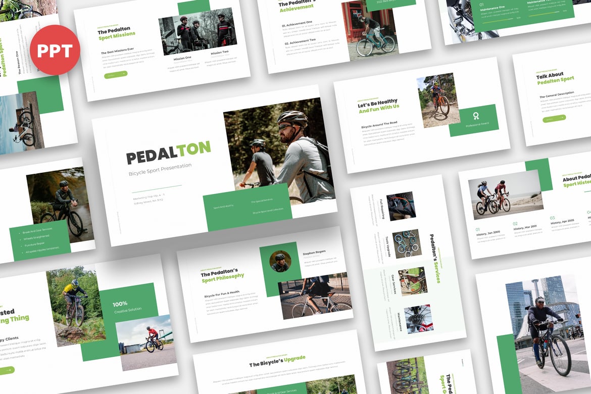 Template Presentasi Sepeda Pedalton - Powerpoint Kreatif