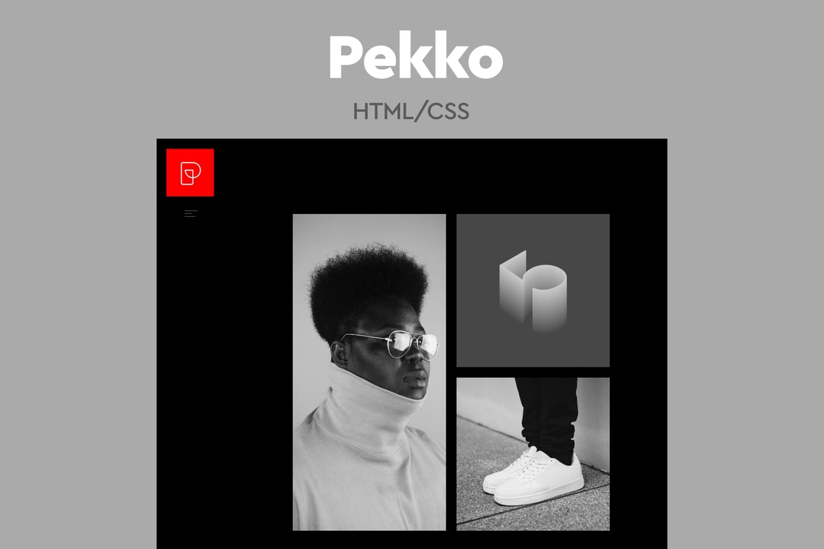 Pekko - Template Web Hitam Minimalis untuk Portofolio Gelap