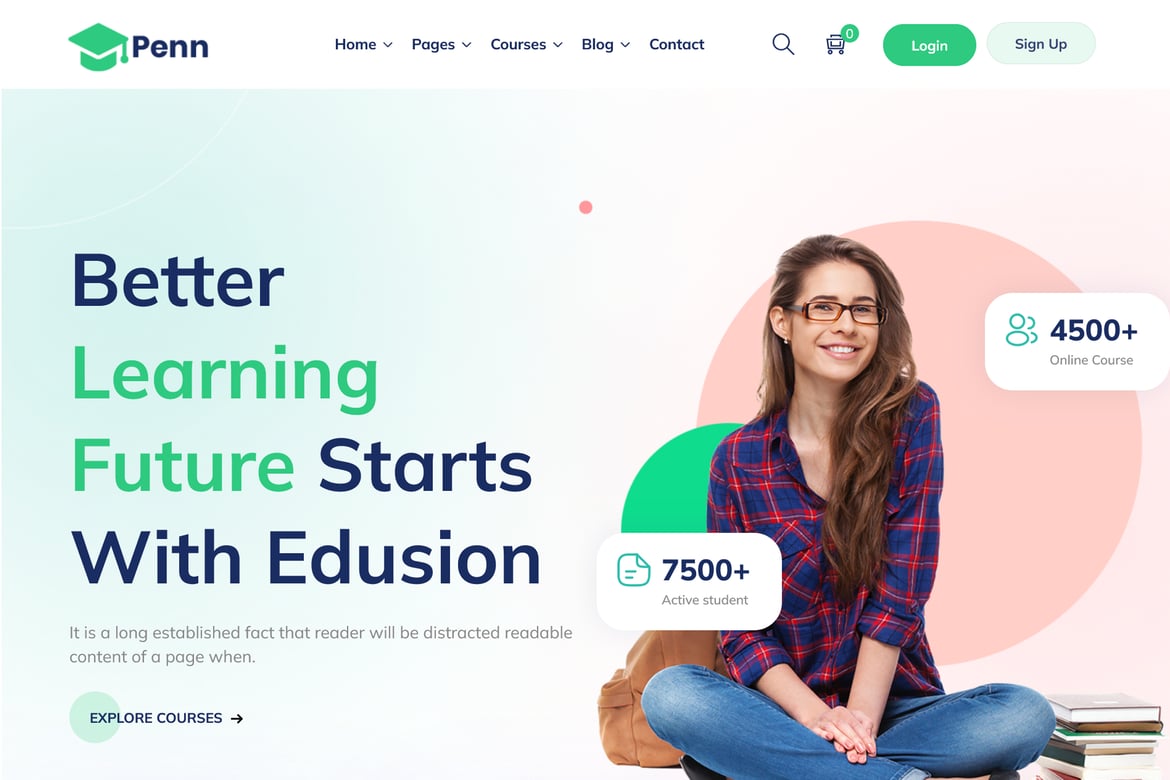 Template Website Pendidikan Penn - Solusi Terbaik untuk Manajemen Pembelajaran Online