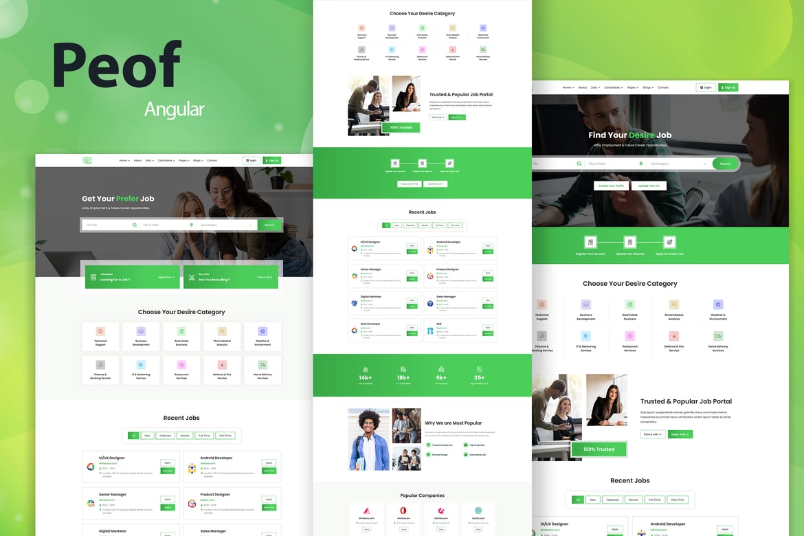 Peof - Template Website Job Board & Rekrutmen Modern