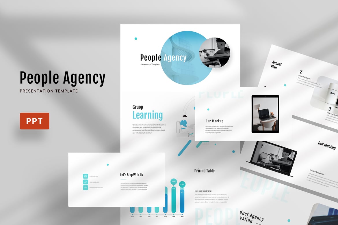 Template Presentasi PowerPoint People Agency yang Menarik