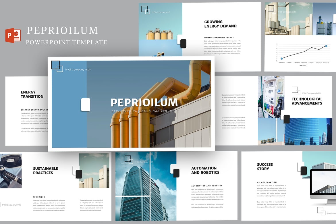 Template Presentasi PowerPoint PEPRIOILUM untuk Industri Minyak & Gas yang Menarik