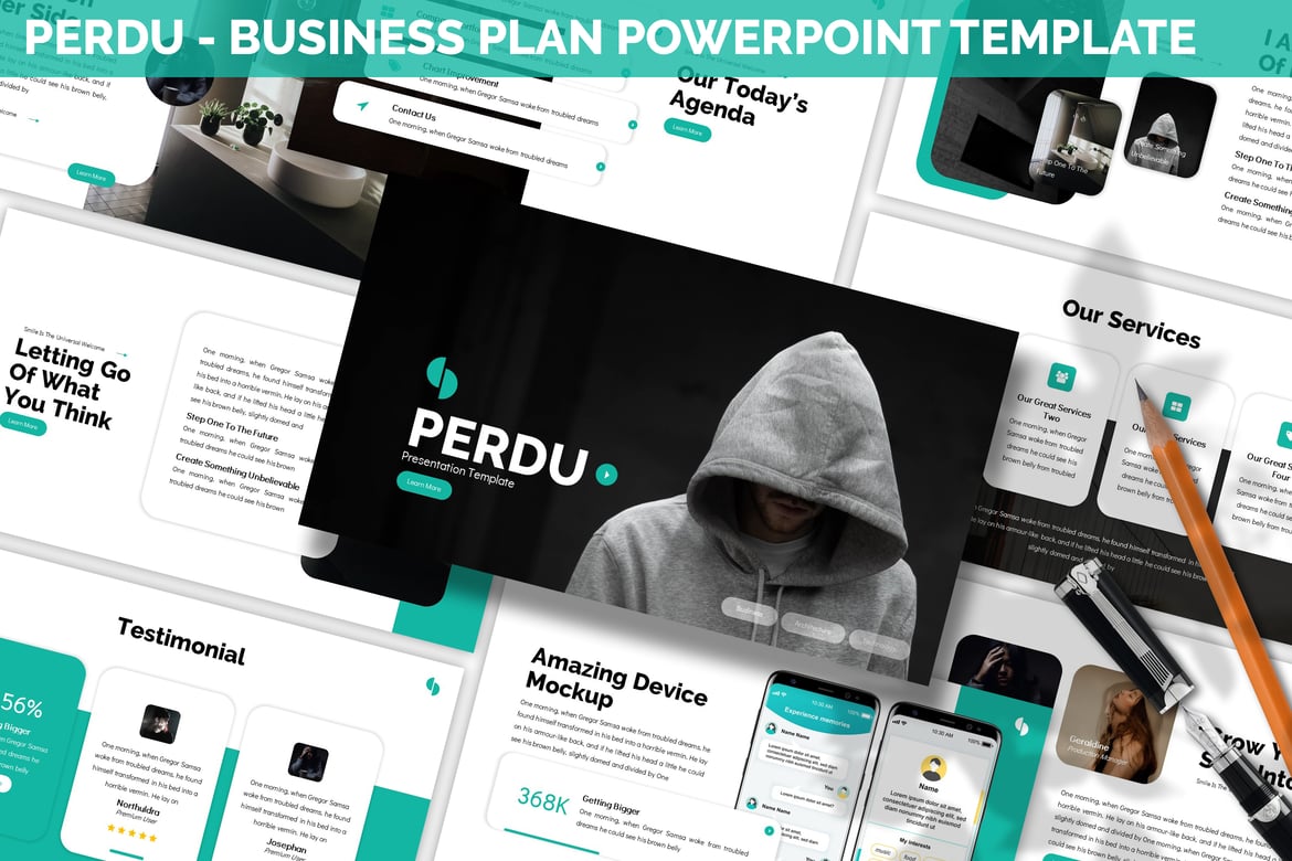 Template Presentasi Perdu - Rencana Bisnis Powerpoint Modern dan Bersih