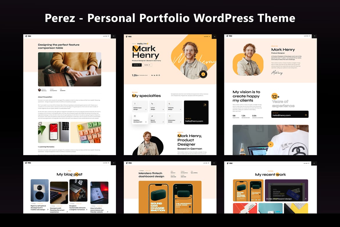 Tema WordPress Perez - Portofolio Kreatif dan Profesional