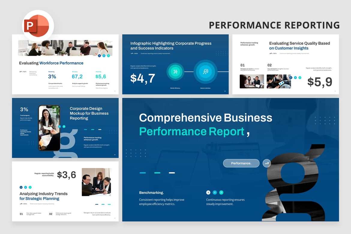Template PowerPoint Laporan Kinerja yang Menarik