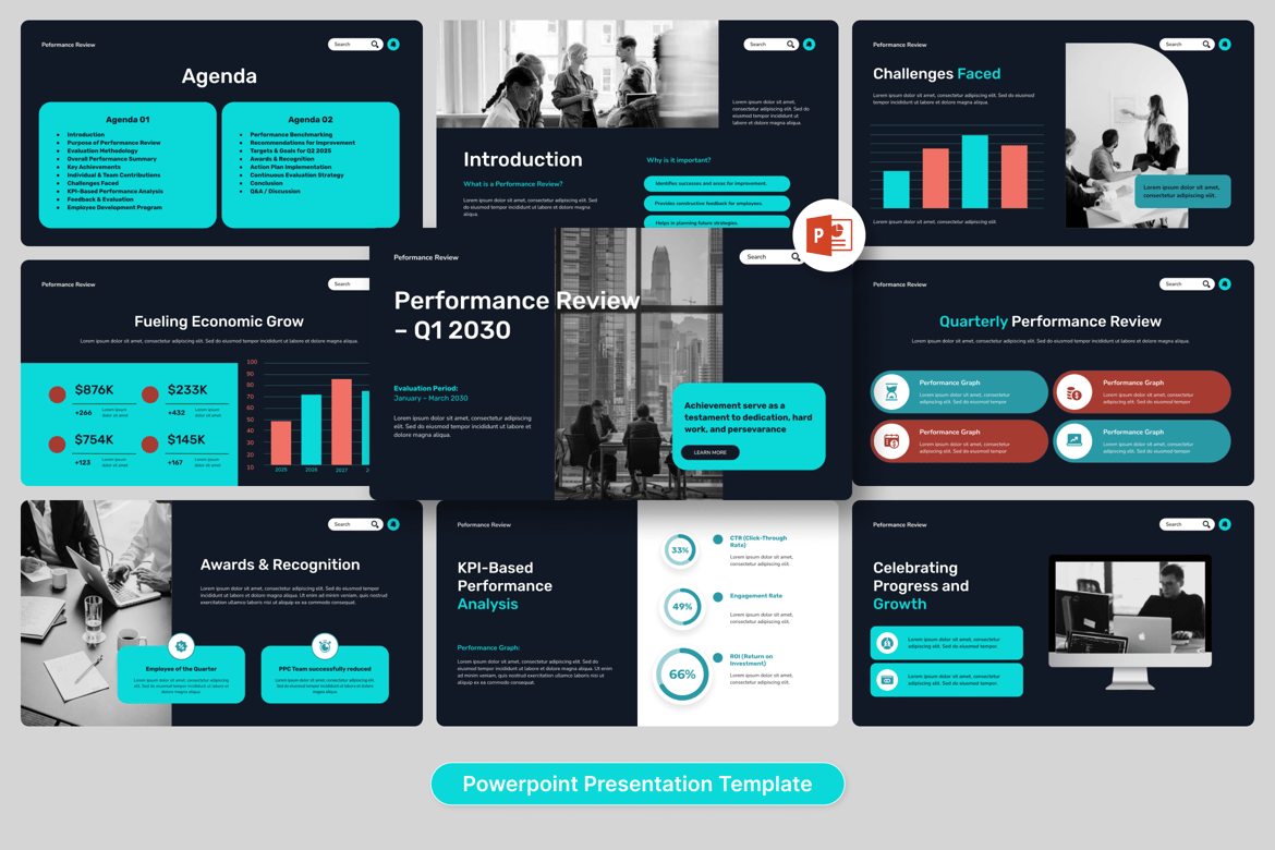 Template PowerPoint Evaluasi Kinerja yang Efektif