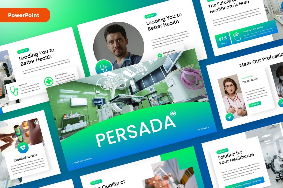 Template Powerpoint Medis PERSADA - Solusi Presentasi Profesional