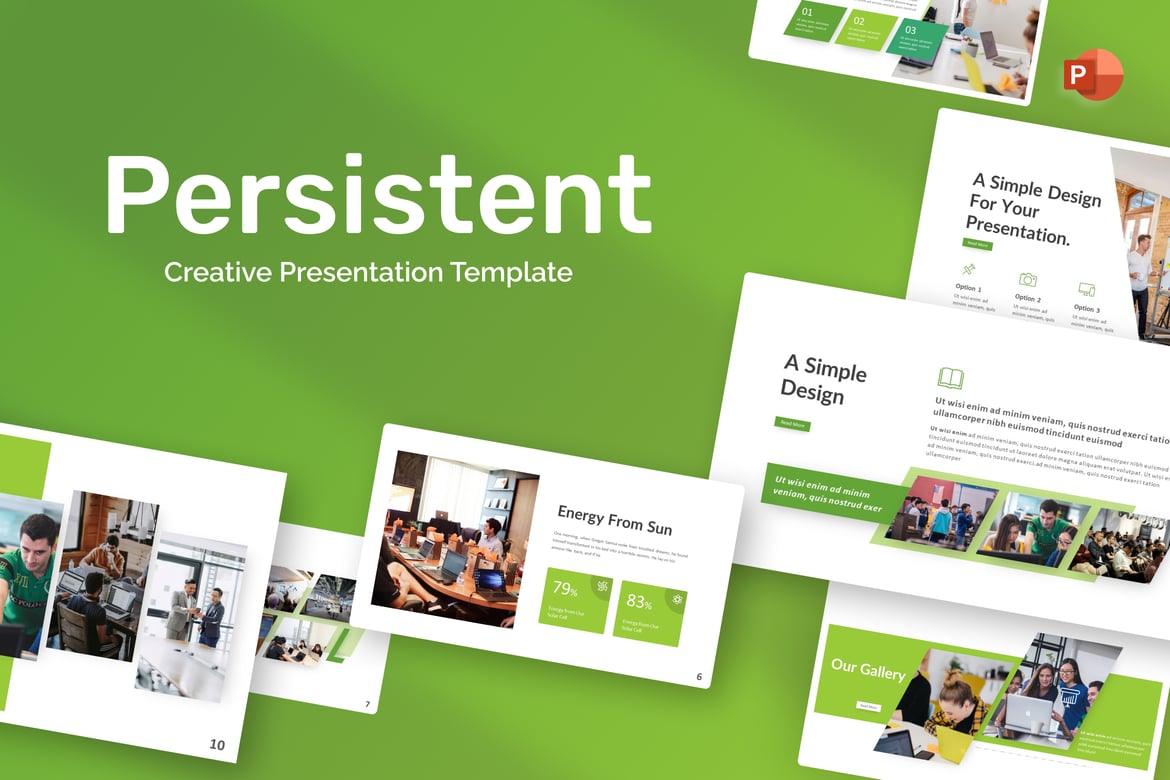 Template Presentasi PowerPoint Kreatif yang Persisten