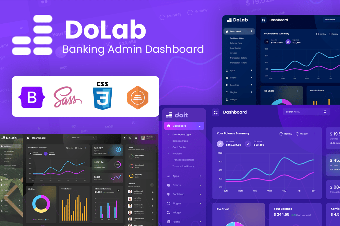 Template Dashboard Admin Perbankan Pribadi yang Modern dan Responsif