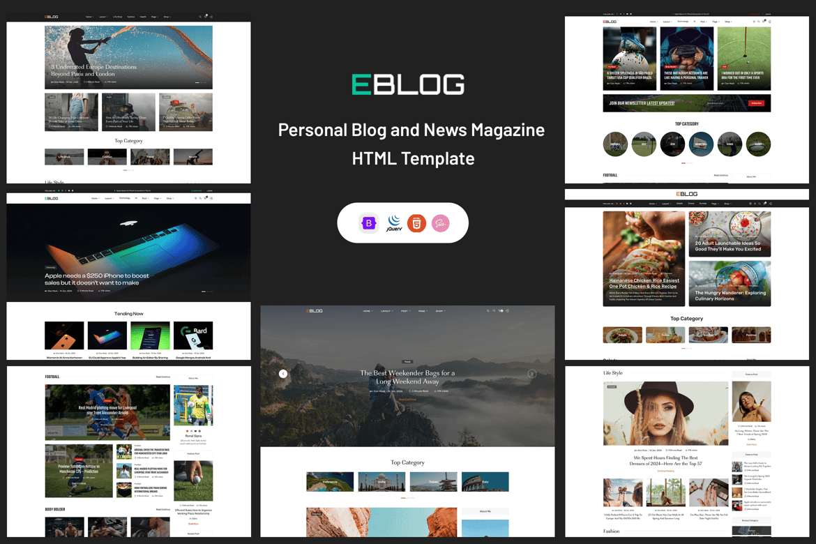 Template Website Blog Pribadi dan Majalah Berita | eBlog