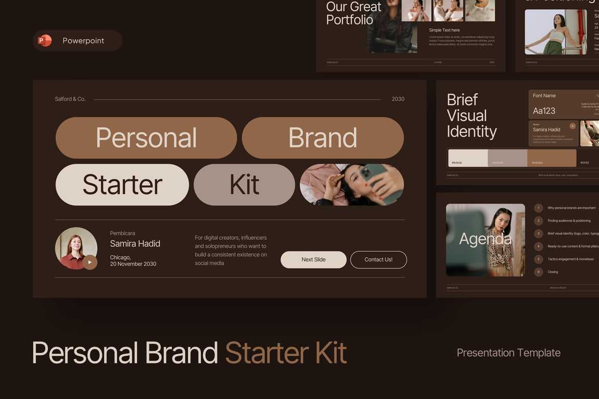 Template Presentasi PowerPoint untuk Memulai Merek Pribadi Anda
