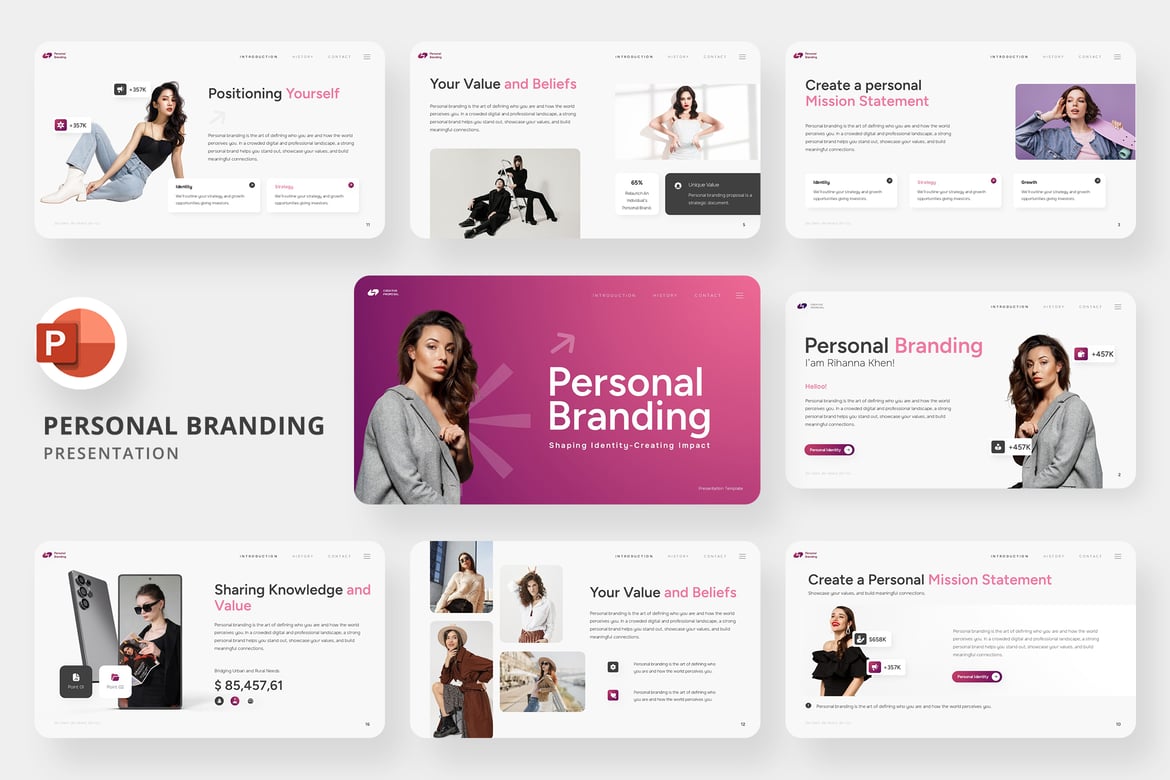 Template Presentasi PowerPoint untuk Personal Branding yang Menarik