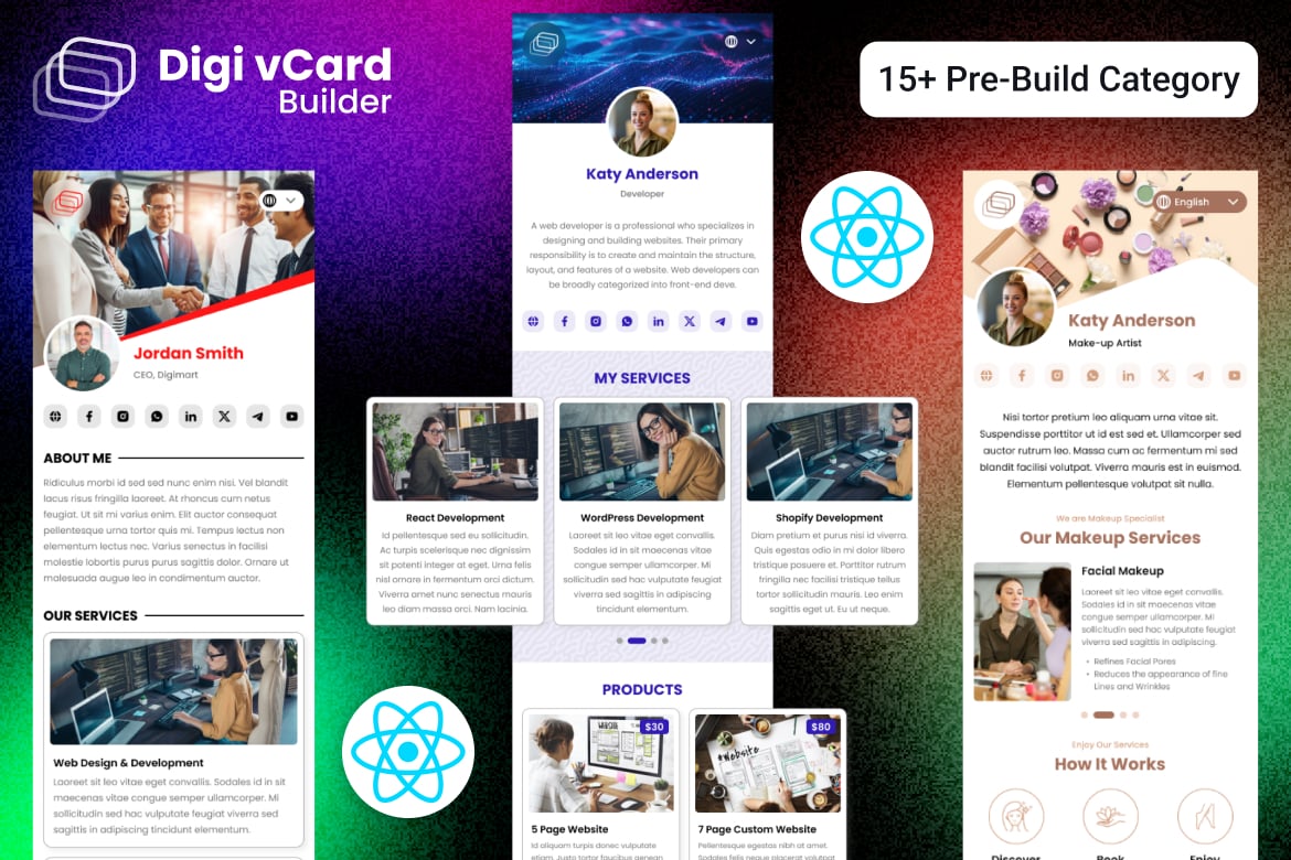 Template Website Kartu Bisnis Digital Pribadi - Digi vCard