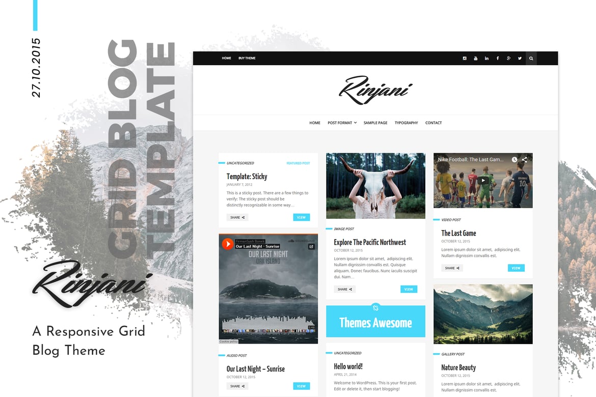 Tema WordPress Blog Pribadi yang Menawan - Rinjani