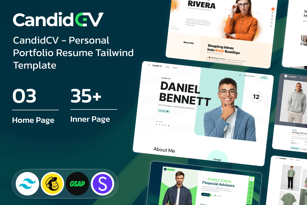 Template Website Portofolio Pribadi & CV yang Stylish dan Responsif