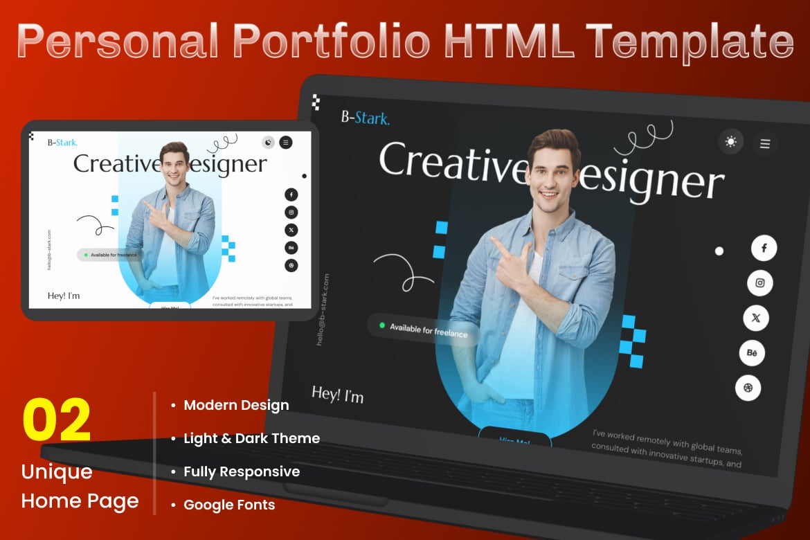 Template Website Portofolio Pribadi CV Resume - BStar