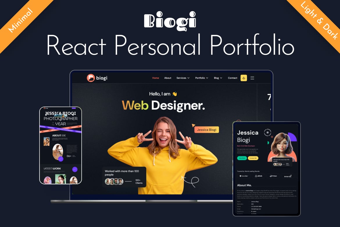 Template Website Portofolio Pribadi - Biogi yang Menarik