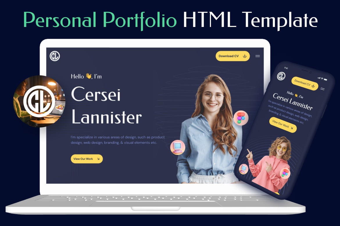 Template Web Portofolio Pribadi - Cersei Lannister yang Menawan