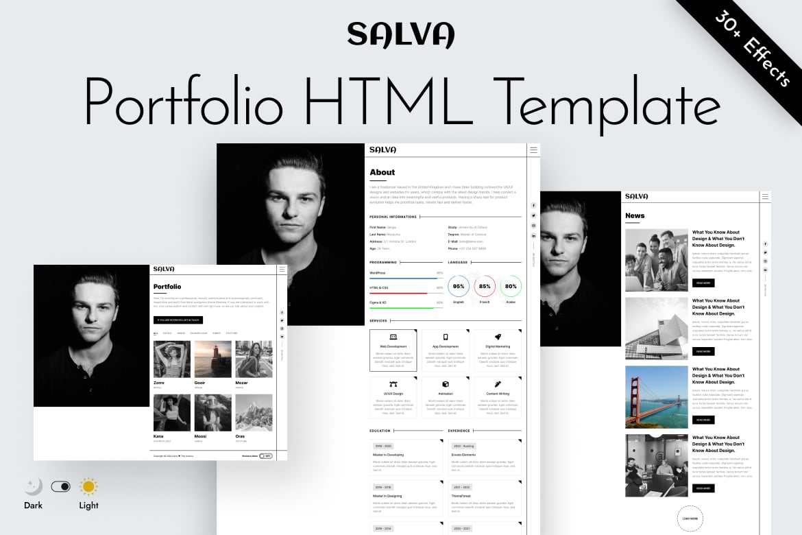 Template Website Portofolio Pribadi - Salva yang Menarik