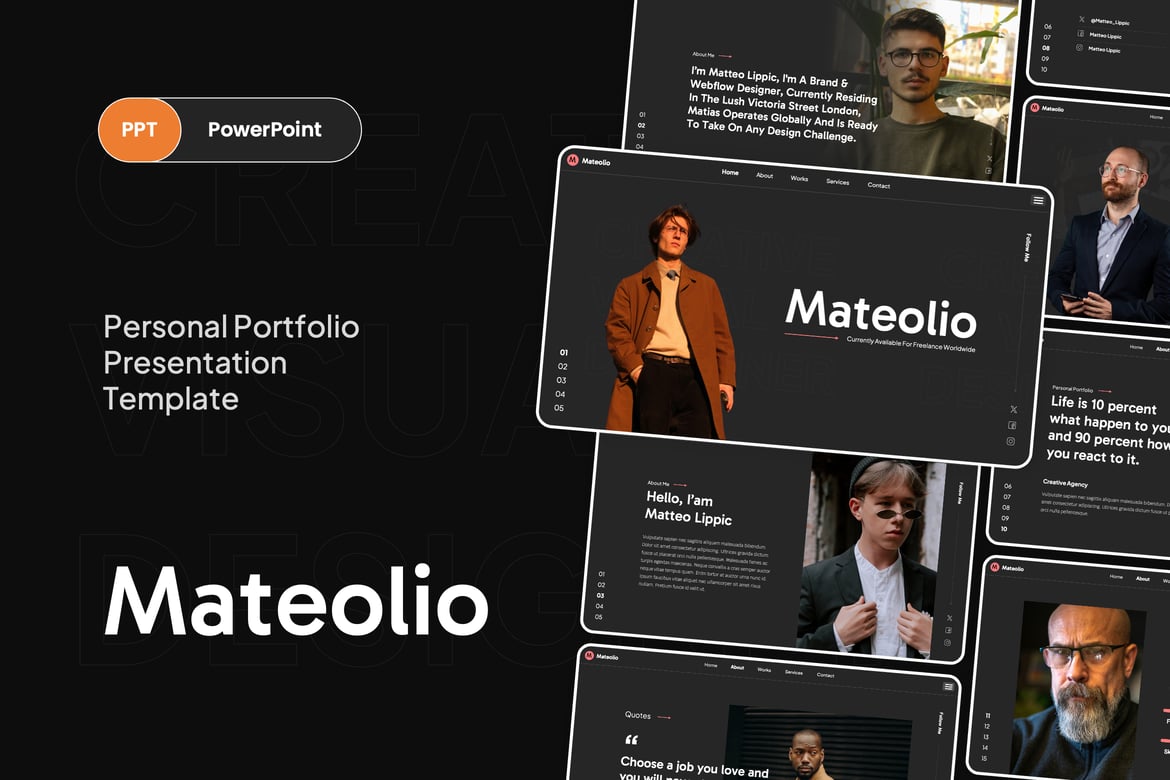 Template PowerPoint Portofolio Pribadi yang Menarik dan Kreatif
